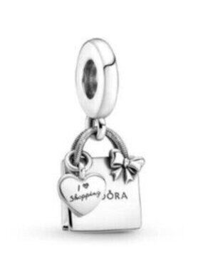 Pandora Shopping Bag Charm S925 Silver Dangle for Bracelet Pendant